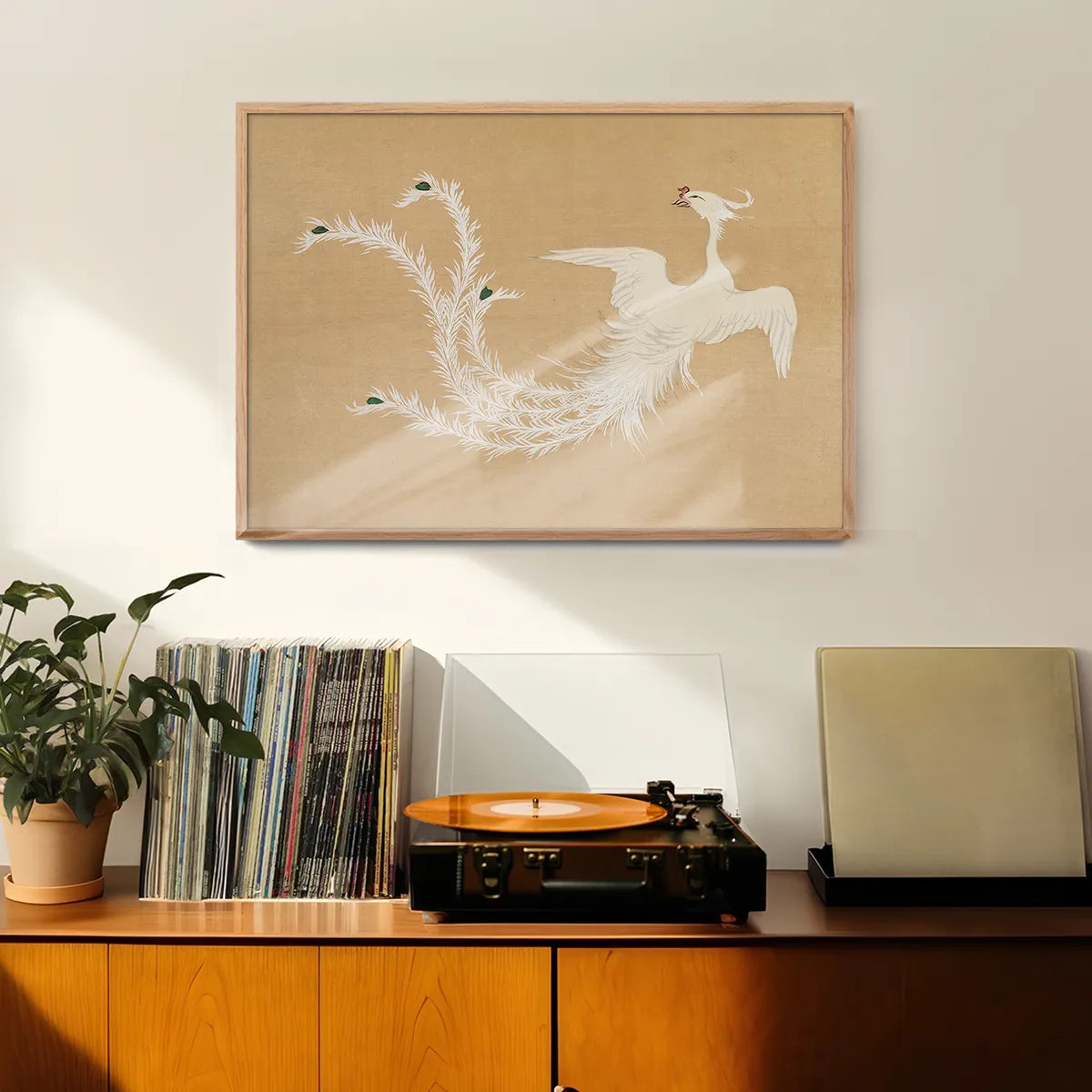 White Phoenix Art Print by Kamisaka Sekka