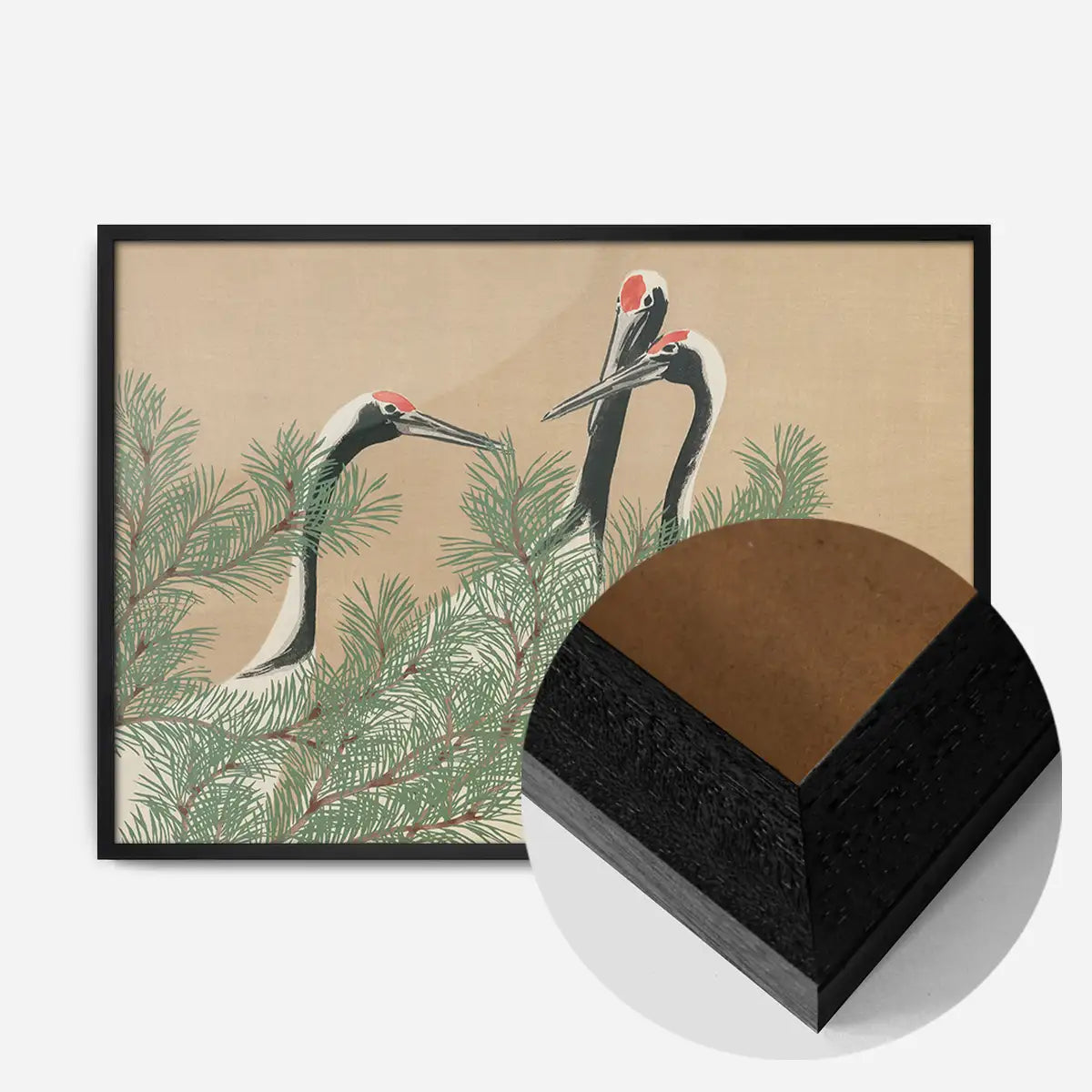 Cranes Art Print by Kamisaka Sekka