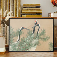 Cranes Art Print by Kamisaka Sekka