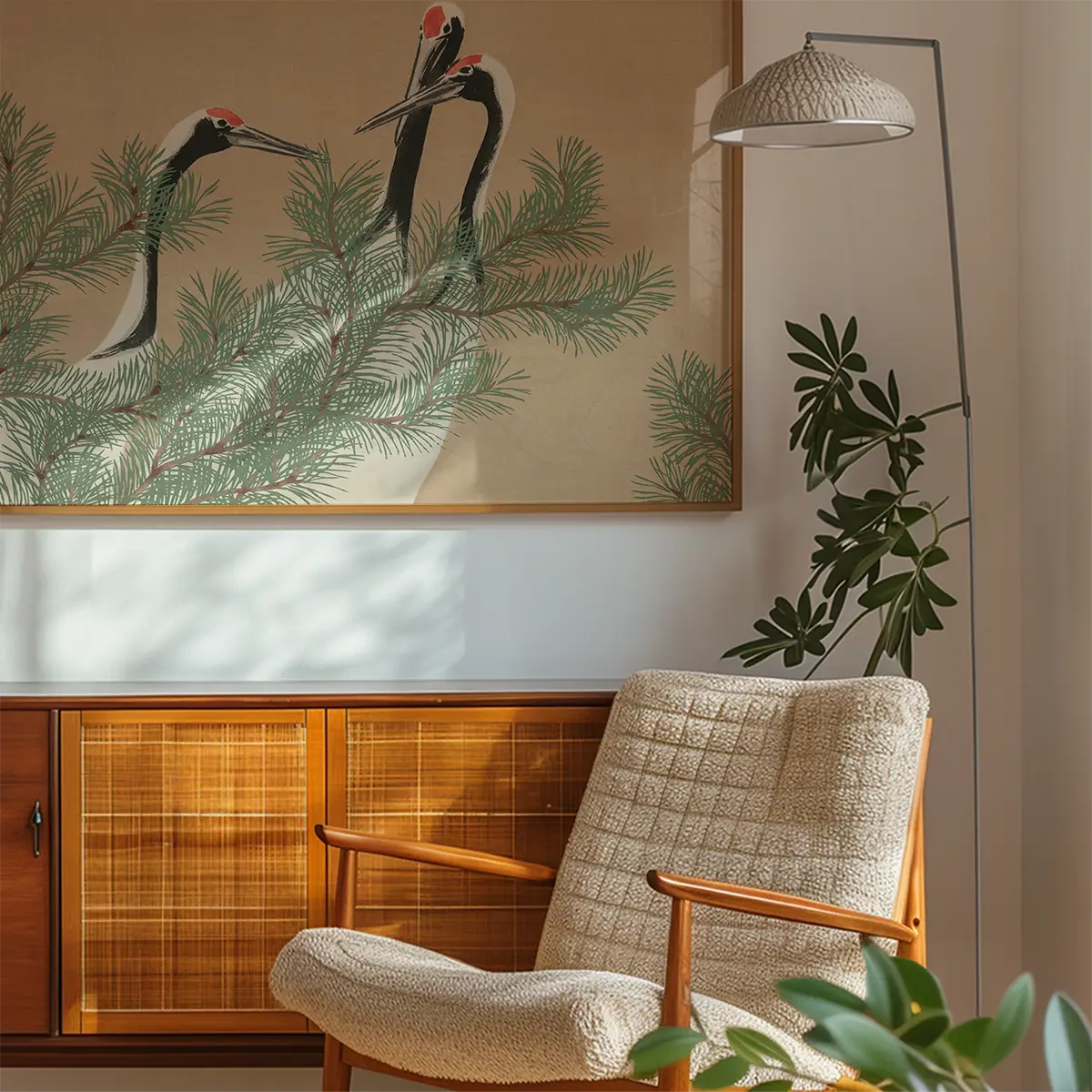 Cranes Art Print by Kamisaka Sekka
