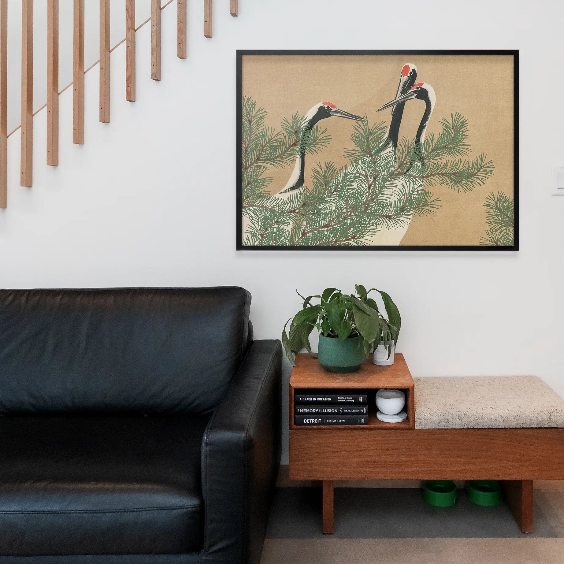 Cranes Art Print by Kamisaka Sekka
