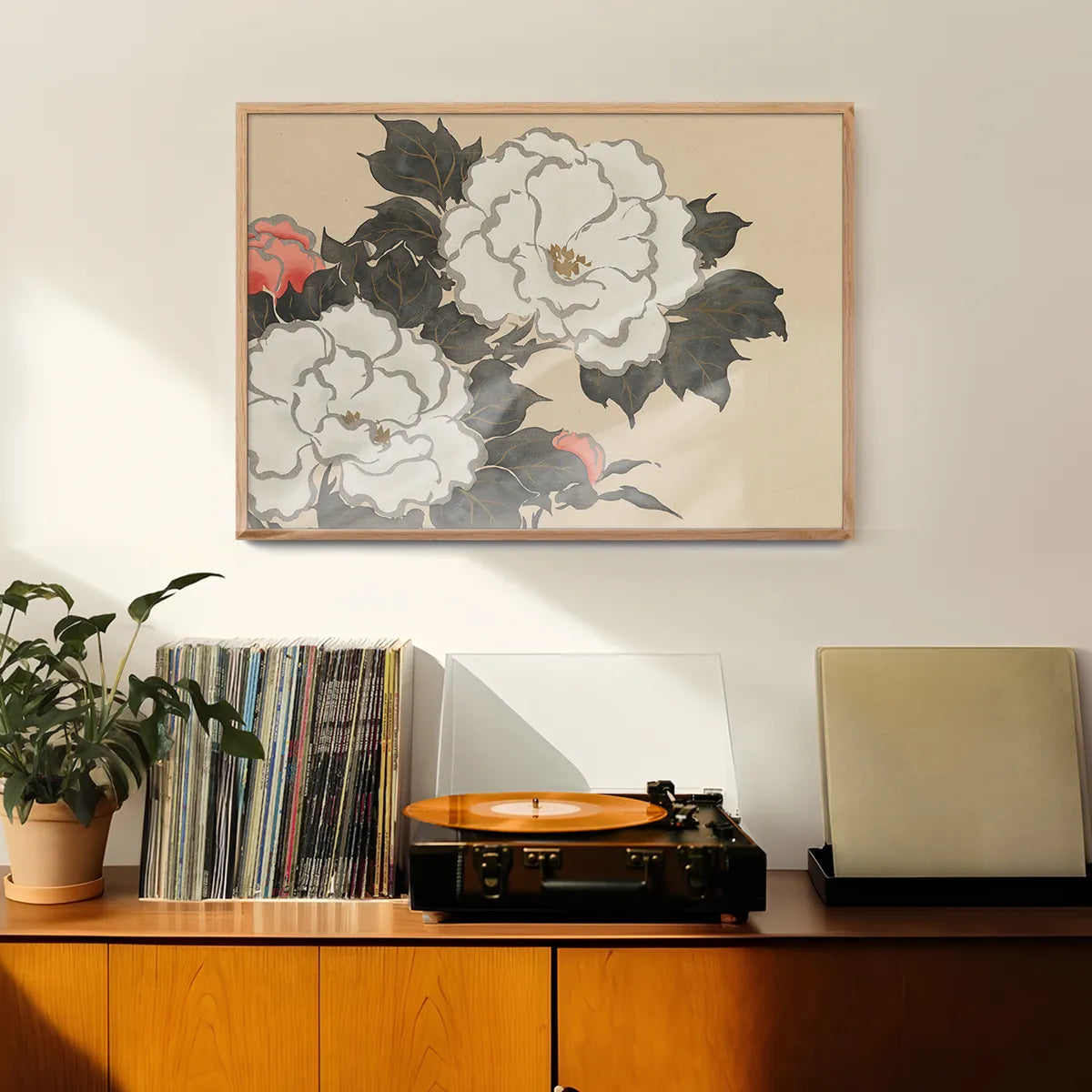Peonies Art Print by Kamisaka Sekka