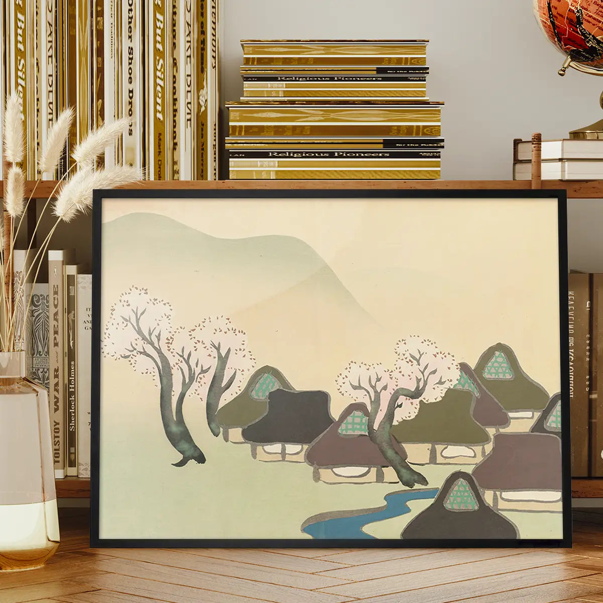 Farming Village in Spring Art Print by Kamisaka Sekka