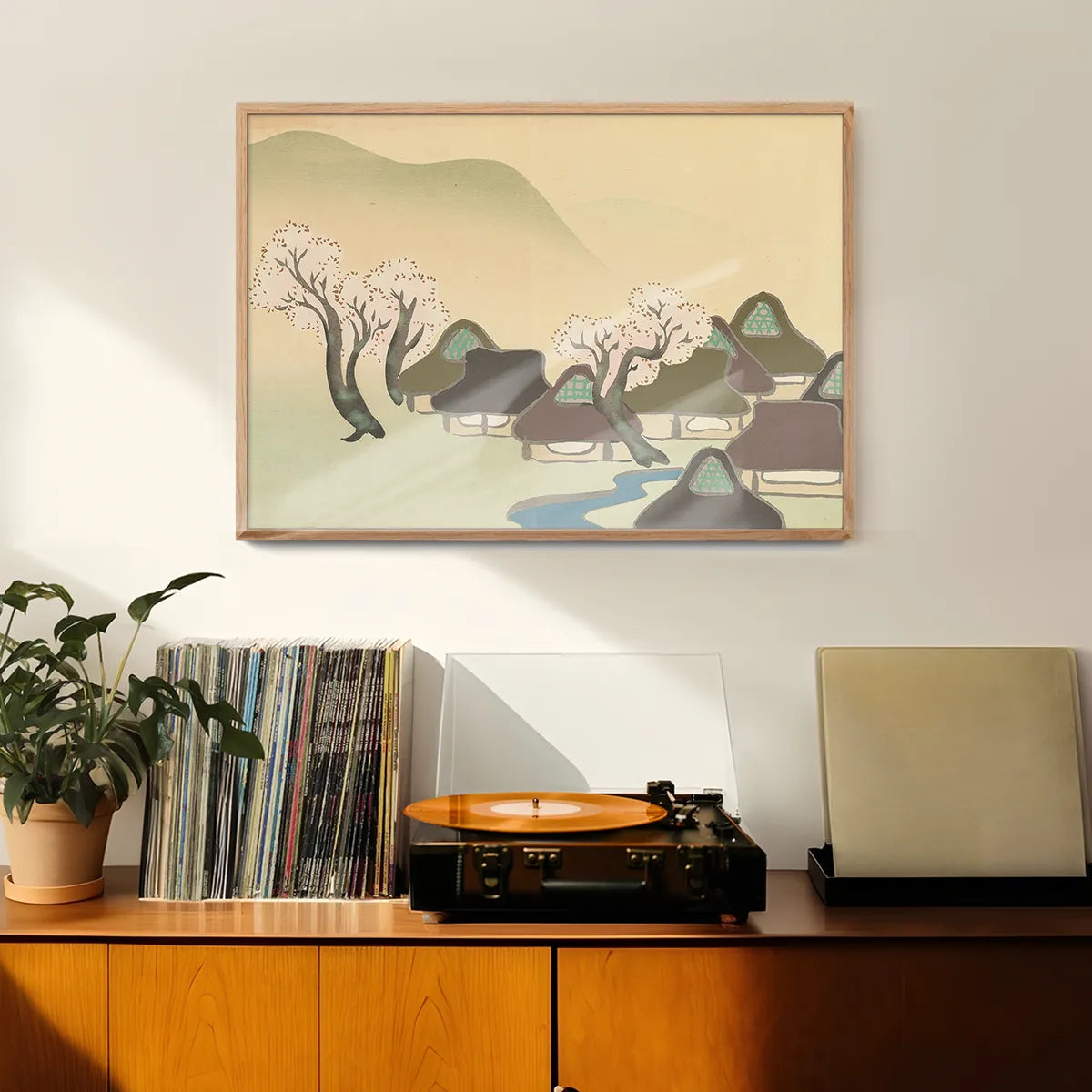 Farming Village in Spring Art Print by Kamisaka Sekka