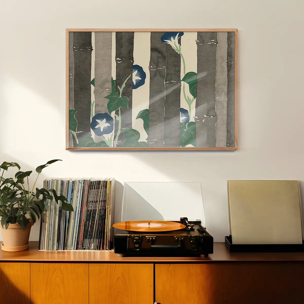 Morning Glories Art Print by Kamisaka Sekka