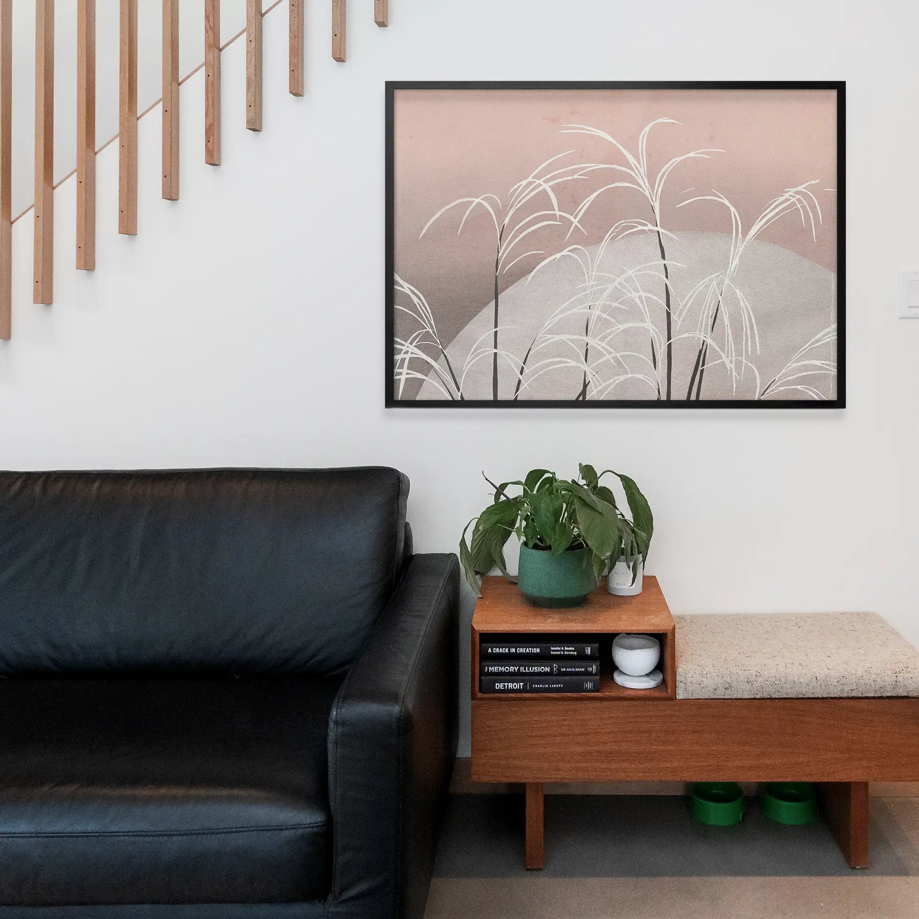 Pampas Grass in Moonlight Art Print by Kamisaka Sekka