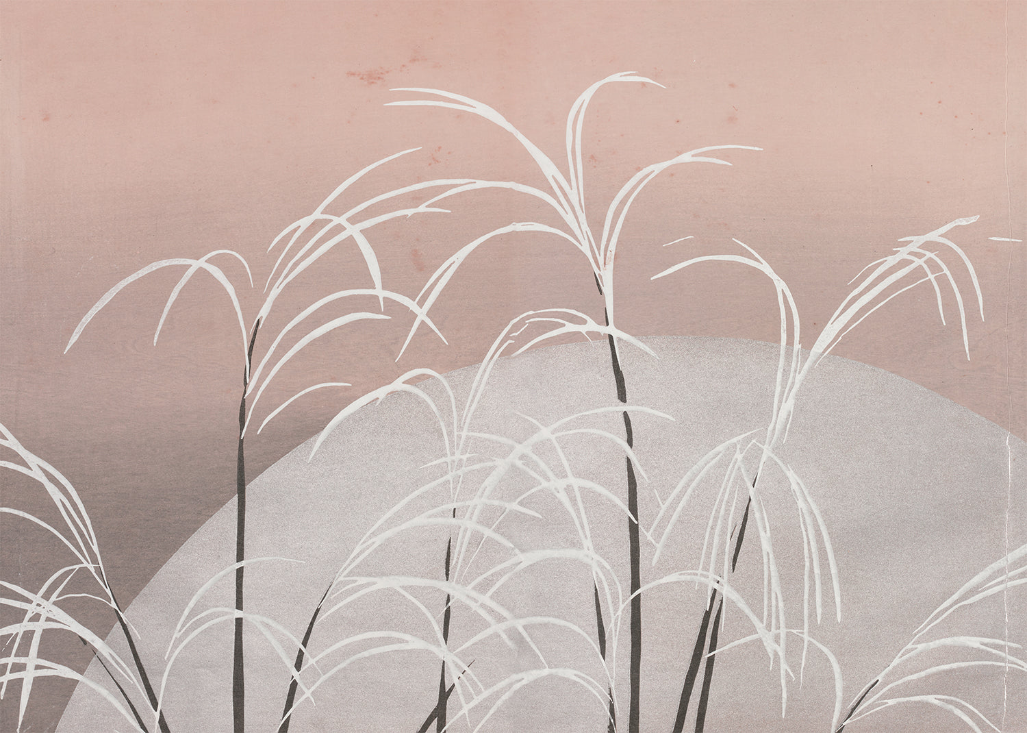 Pampas Grass in Moonlight Art Print by Kamisaka Sekka