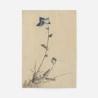 Blue flower blossom and bud by Katsushika Hokusai