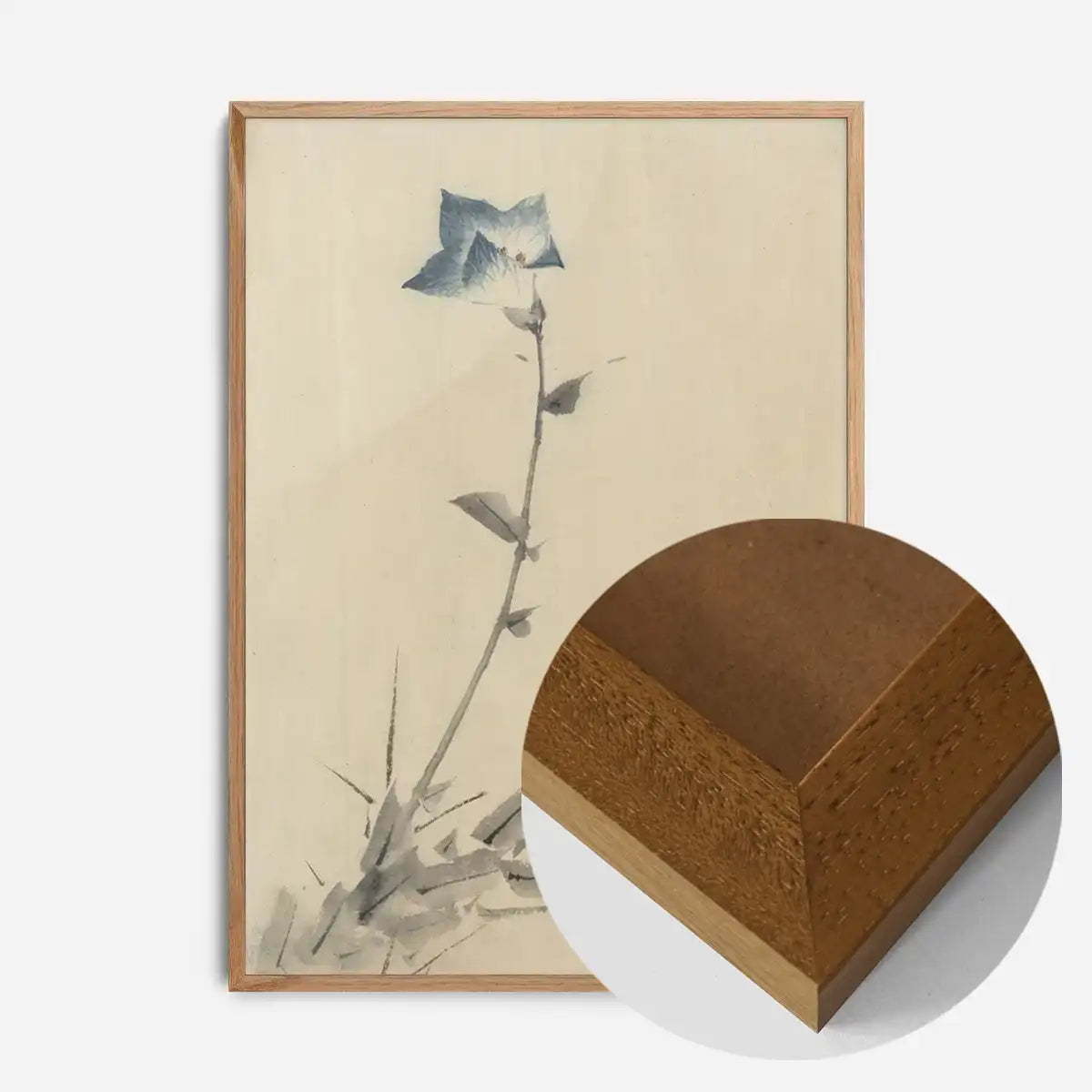 Blue flower blossom and bud by Katsushika Hokusai