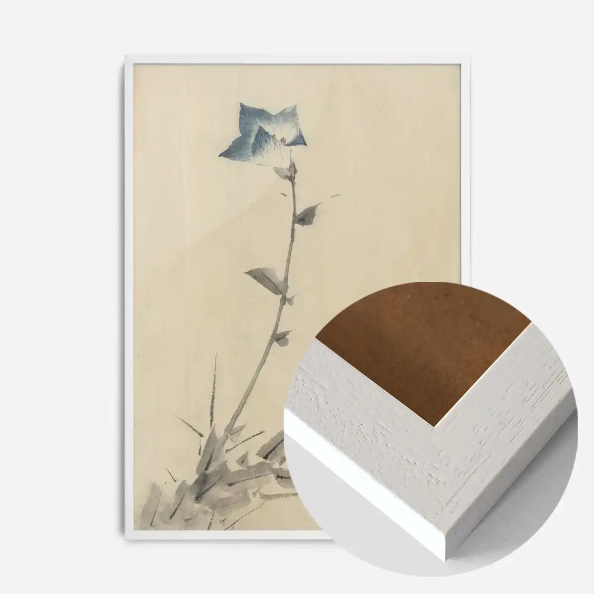 Blue flower blossom and bud by Katsushika Hokusai