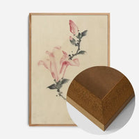 Large pink blossom on a stem by Katsushika Hokusai