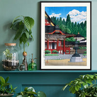 Red Temple by Hasui Kawase