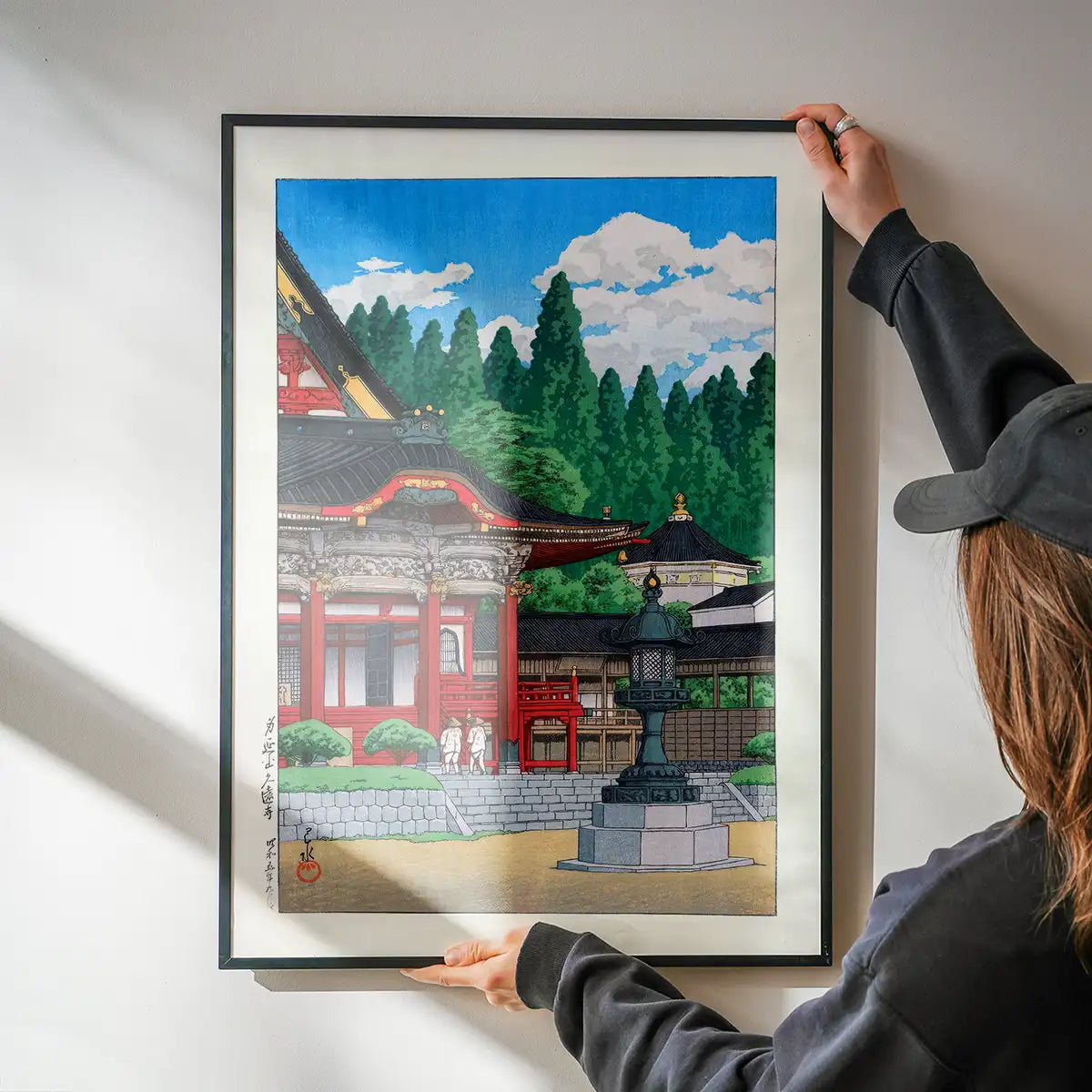 Red Temple by Hasui Kawase