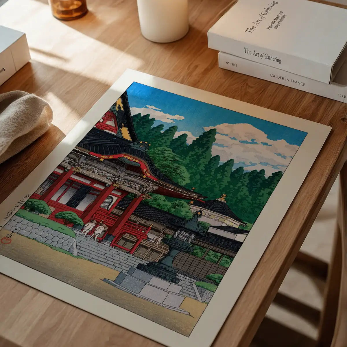 Red Temple by Hasui Kawase
