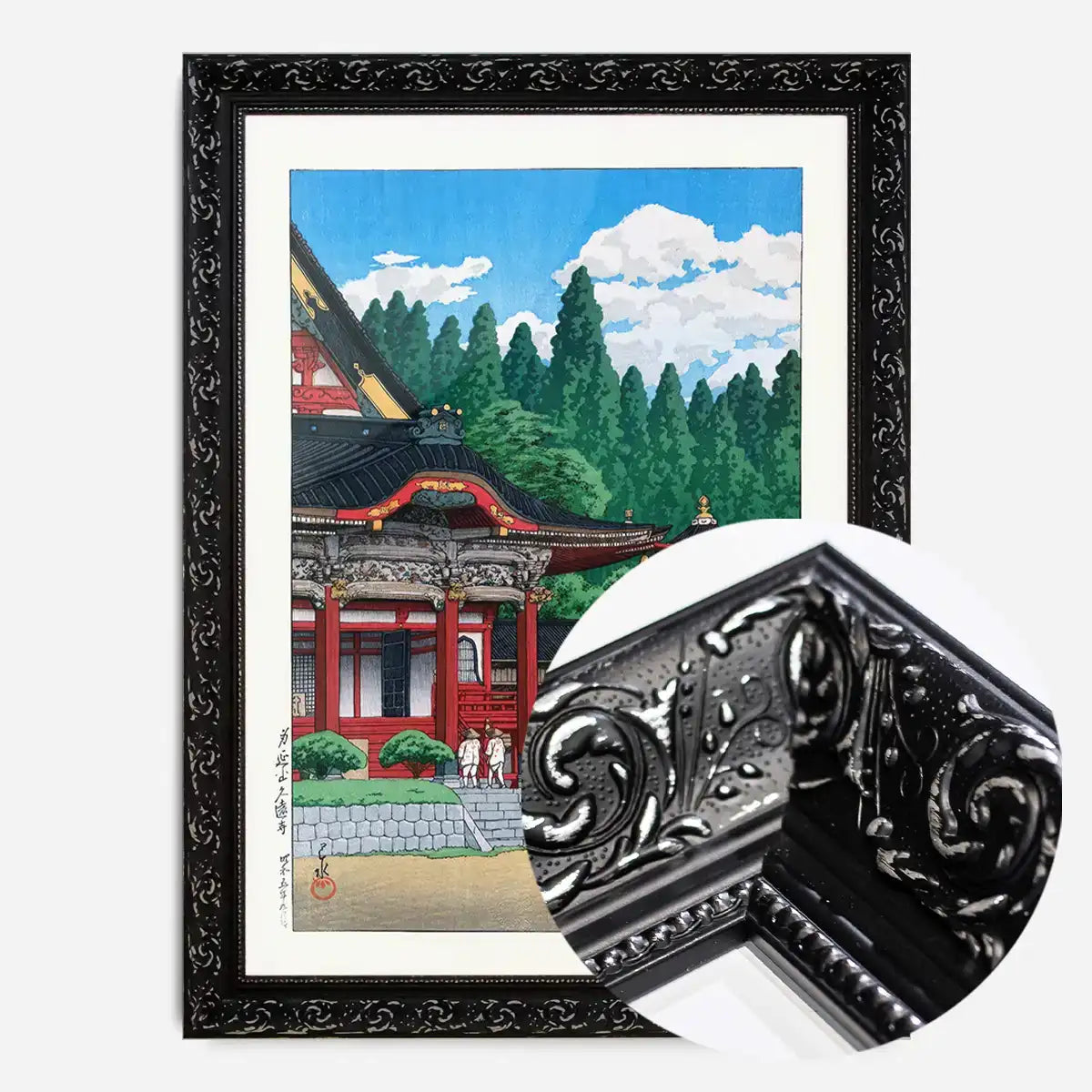 Red Temple by Hasui Kawase
