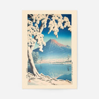 Clearing after Snowfall on Mt. Fuji Print by Hasui Kawase