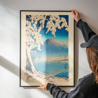Clearing after Snowfall on Mt. Fuji Print by Hasui Kawase