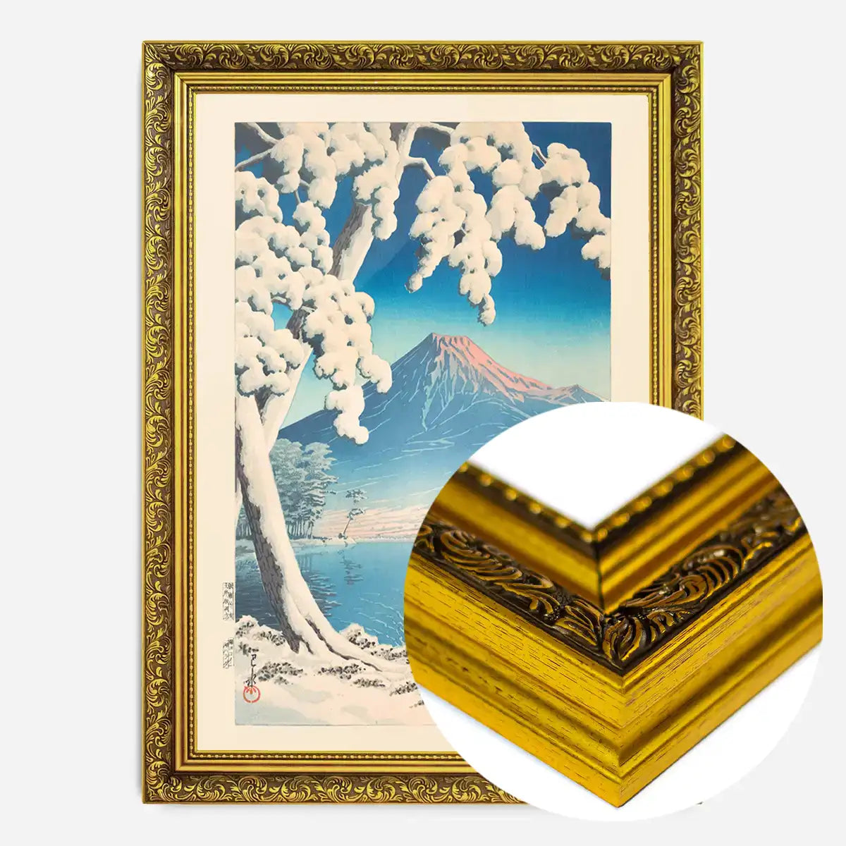 Clearing after Snowfall on Mt. Fuji Print by Hasui Kawase