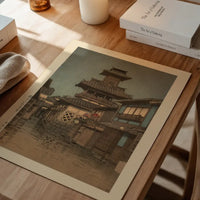 Bell Tower at Okayama Print by Hasui Kawase