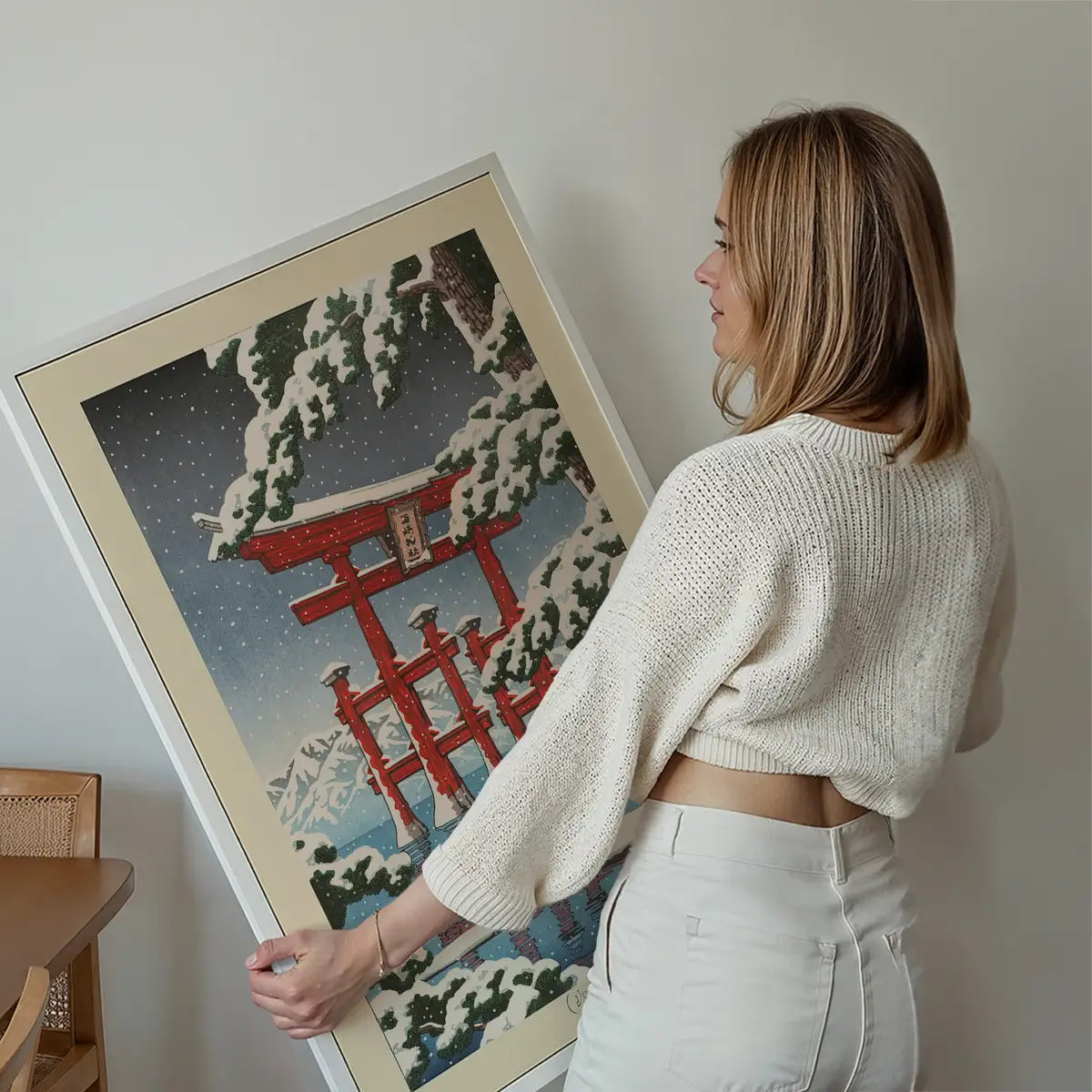 Miyajima in Snow Print by Hasui Kawase