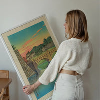 Morning at Niju Bridge Print by Hasui Kawase