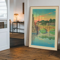 Morning at Niju Bridge Print by Hasui Kawase