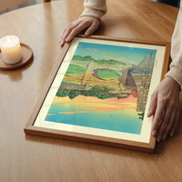 Morning at Niju Bridge Print by Hasui Kawase
