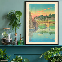 Morning at Niju Bridge Print by Hasui Kawase
