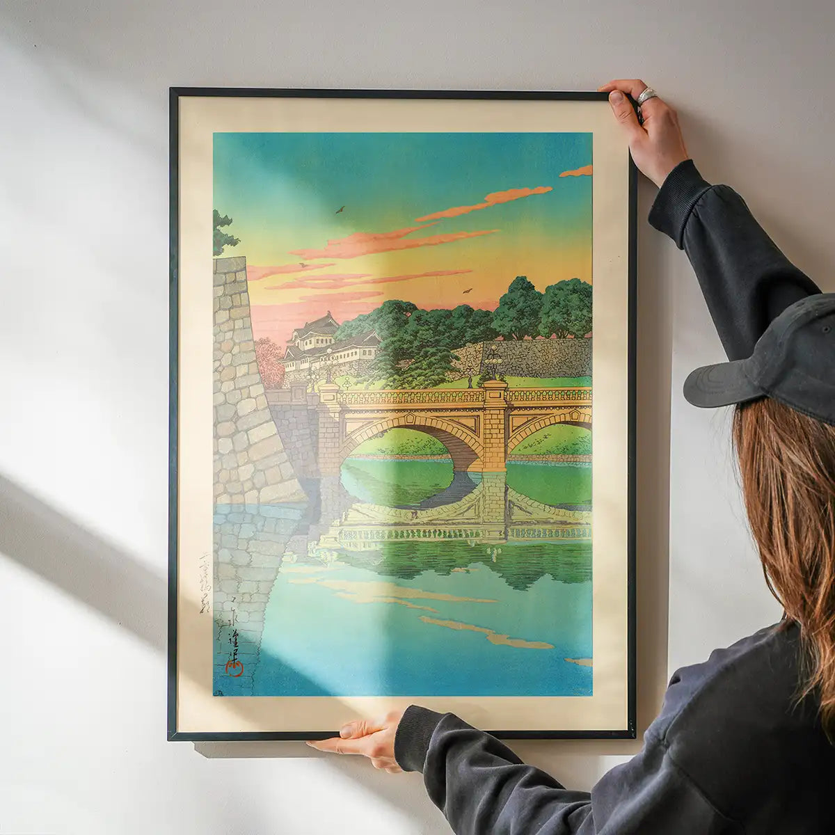 Morning at Niju Bridge Print by Hasui Kawase
