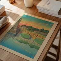 Morning at Niju Bridge Print by Hasui Kawase