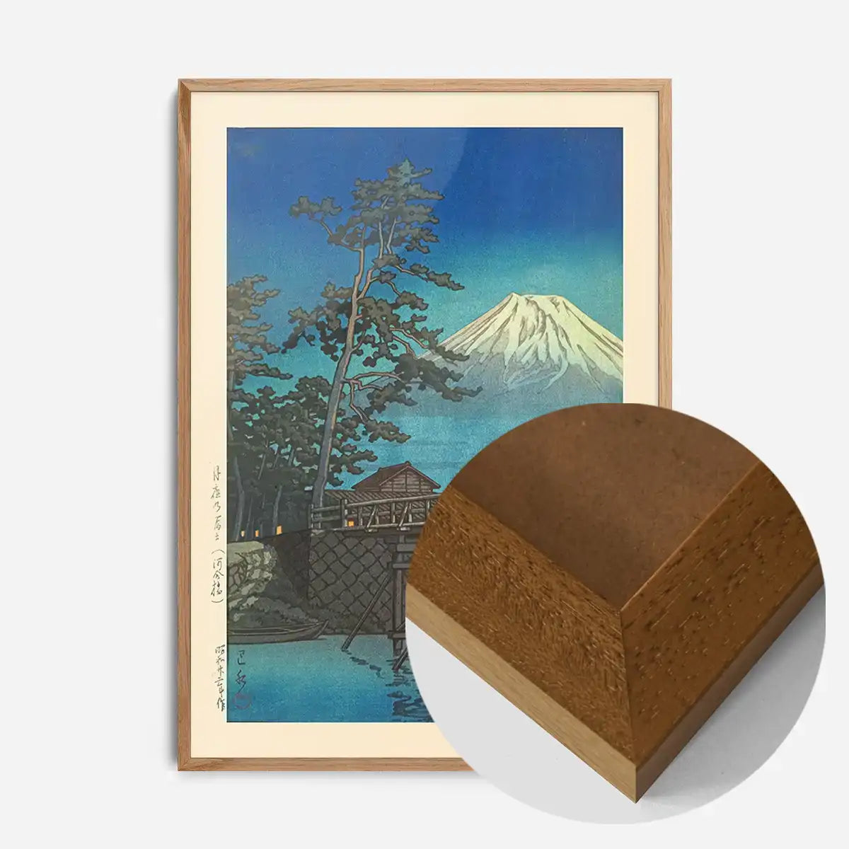 Mt. Fuji in Moonlight and Kawaibashi Bridge Print by Hasui Kawase