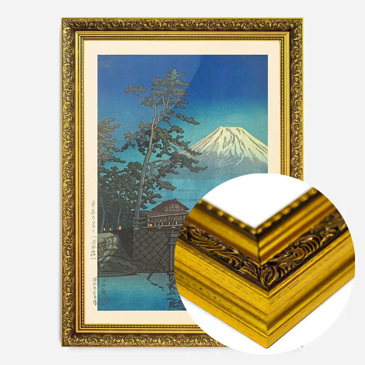 Mt. Fuji in Moonlight and Kawaibashi Bridge Print by Hasui Kawase