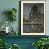 Rain at Omiya Print by Hasui Kawase