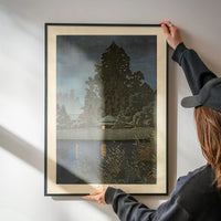 Rain at Omiya Print by Hasui Kawase