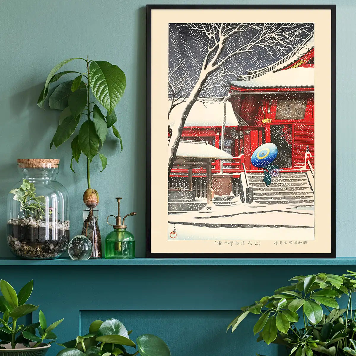 Snow at Kiyomizu Hall in Ueno Print by Hasui Kawase