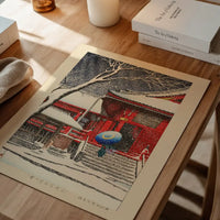 Snow at Kiyomizu Hall in Ueno Print by Hasui Kawase
