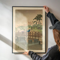 Spring Rain at Benkei Bridge Print by Hasui Kawase