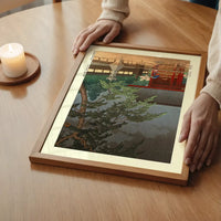 Spring Rain at Gokoku-ji Print by Hasui Kawase