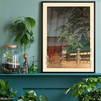 Spring Rain at Gokoku-ji Print by Hasui Kawase