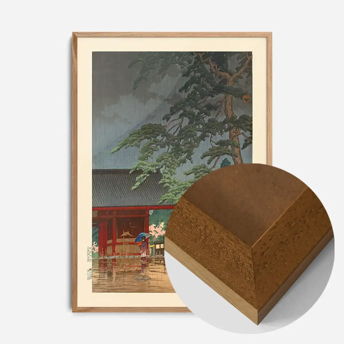 Spring Rain at Gokoku-ji Print by Hasui Kawase