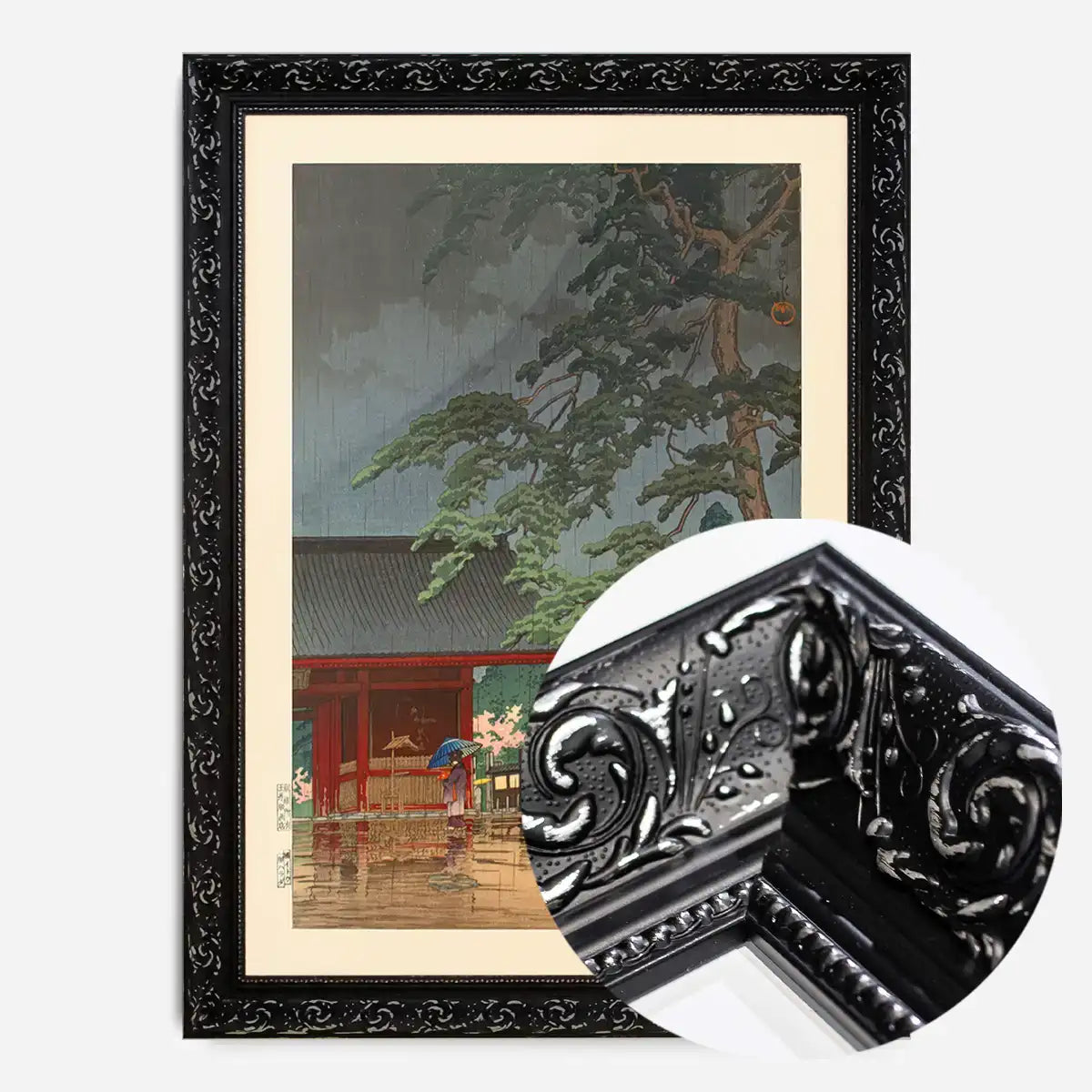 Spring Rain at Gokoku-ji Print by Hasui Kawase