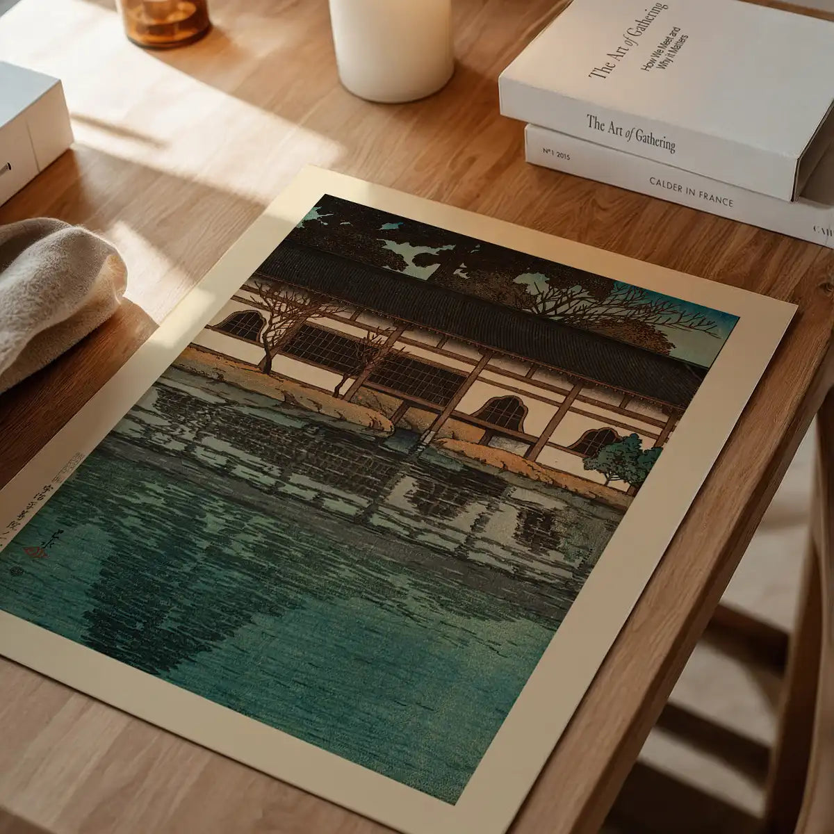 A Section of Byodo-in Temple, Uji Print by Hasui Kawase