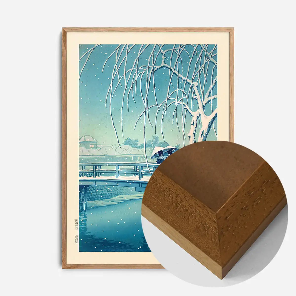 Evening Snow, Edo River Print by Hasui Kawase
