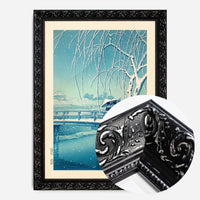 Evening Snow, Edo River Print by Hasui Kawase