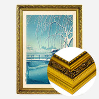 Evening Snow, Edo River Print by Hasui Kawase