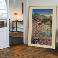 Evening Spring at Kintai Bridge Print by Hasui Kawase