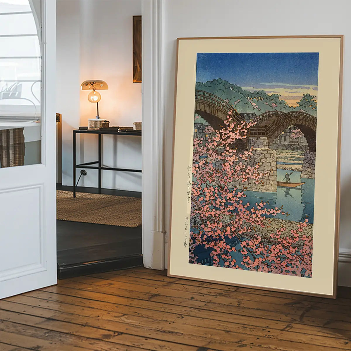 Evening Spring at Kintai Bridge Print by Hasui Kawase