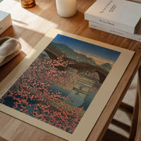 Evening Spring at Kintai Bridge Print by Hasui Kawase