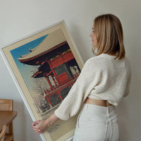 Fine Day After Snow at Asakusa Kannon Temple Print by Hasui Kawase