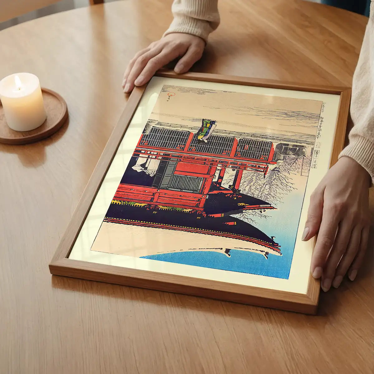 Fine Day After Snow at Asakusa Kannon Temple Print by Hasui Kawase